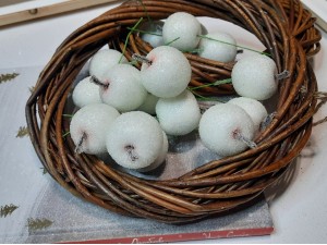 Яблуко в цукрі на дроті, 3,5 см, БІЛЕ
